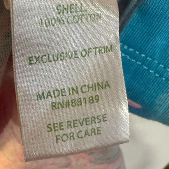 Lilly Pulitzer Charley Dress Size L 3/4 Sleeve Casual Cotton Pink Blue - Picture 7 of 8